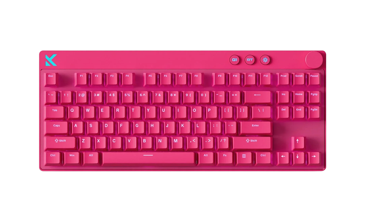 Mix 87 Hall Effect Magnetic Switch Gaming Keyboard Rose Red