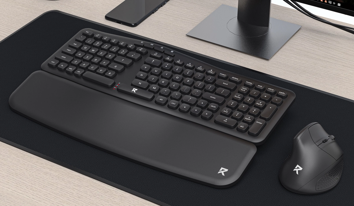 Ergonomiczna klawiatura z podpórką pod nadgarstki